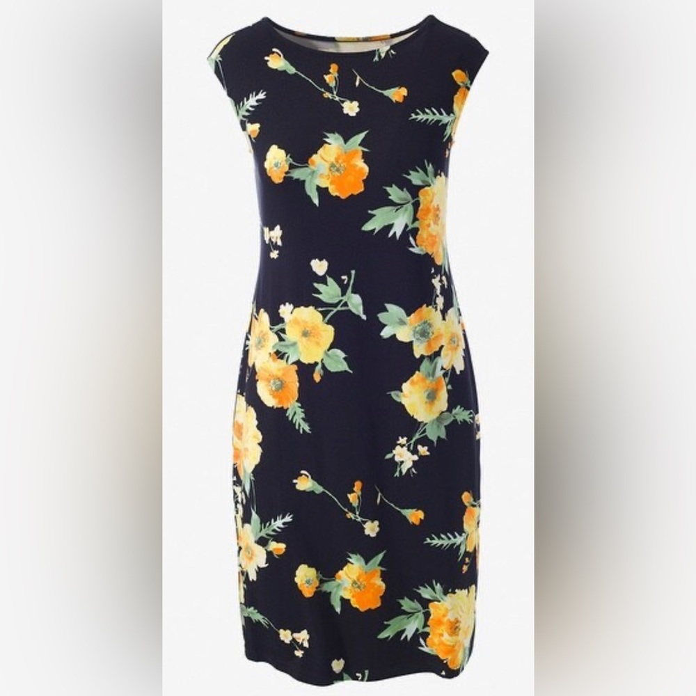 Black Floral Shift Dress